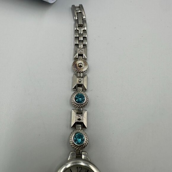 3 for $30 Rhinestone Band Watch Women Silver Blue Mother of Pearl Dial Works - Picture 6 of 16